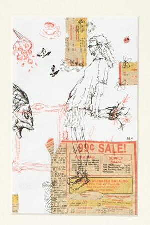 Sale! [art original] / Margaret Browning. ©2022. Media: mixed media on paper) ; 8.5 inches x 5.5 inches (12 inches x 8.5 inches, framed).